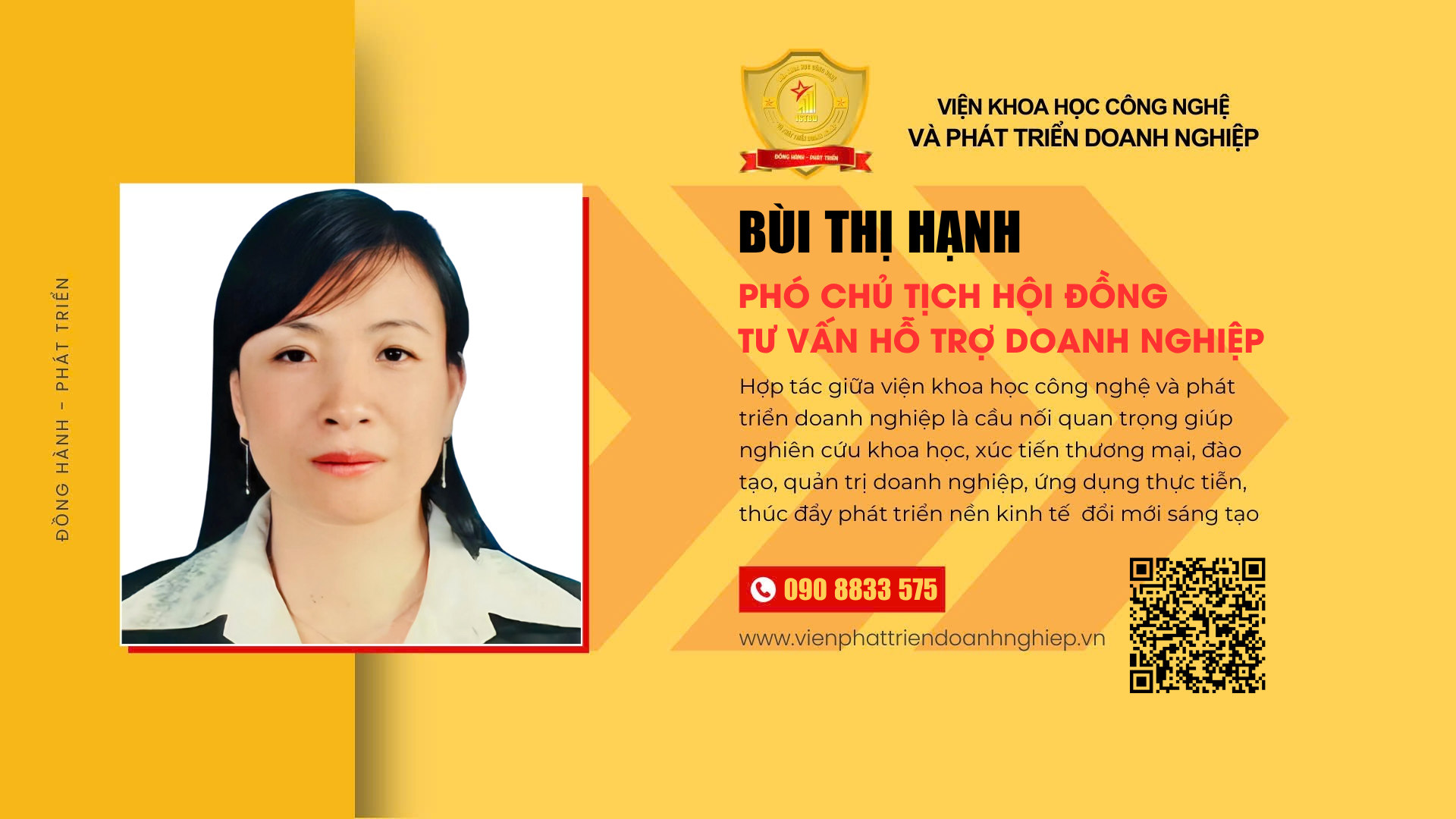 Phó chủ tịch Hội đồng Tư vấn hỗ trợ doanh nghiệp Bùi Thị Hạnh