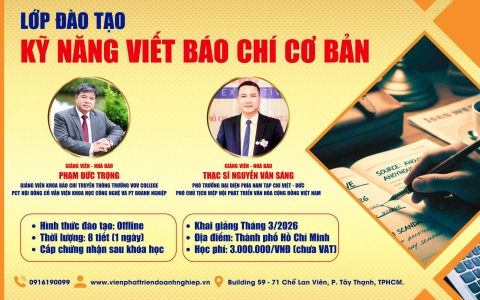 Chiêu sinh khóa đào tạo kỹ năng viết báo chí cơ bản